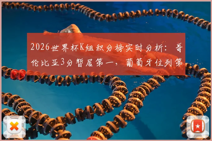 2026世界杯K组积分榜实时分析：哥伦比亚3分暂居第一，葡萄牙位列第三，附最新出线形势解读